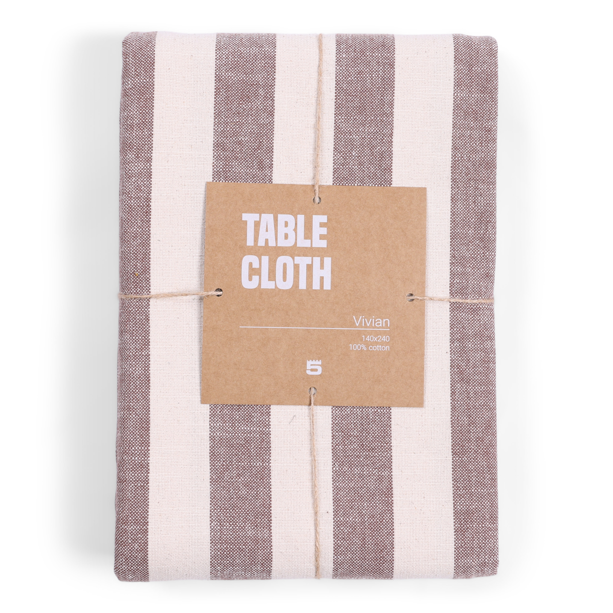 Tafelkleed Vivian chocolate off-white