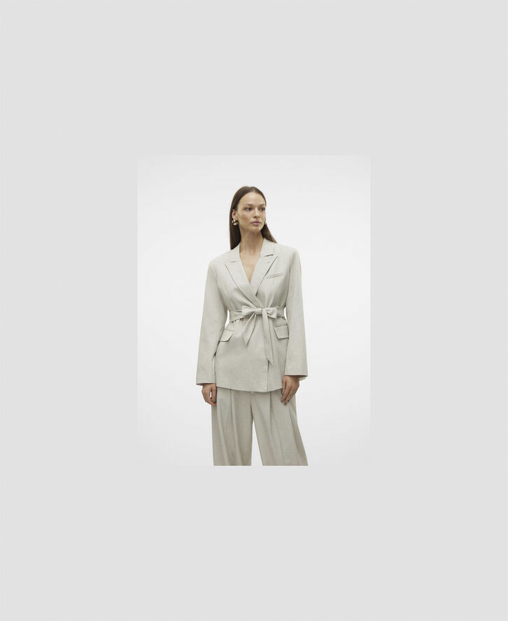 Vero Moda VMOMARI LS BELT BLAZER VMA Light grey melange