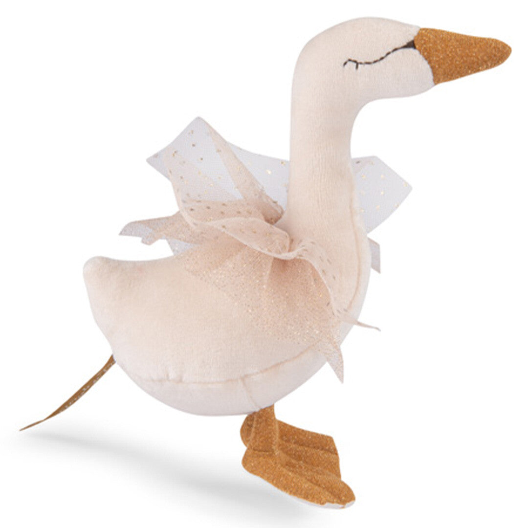 Moulin roty knuffelzwaan rammelaar crème