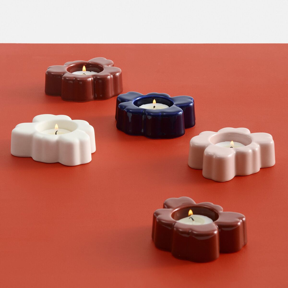Unikko Shape telysholder 10x3 cm, matt hvit