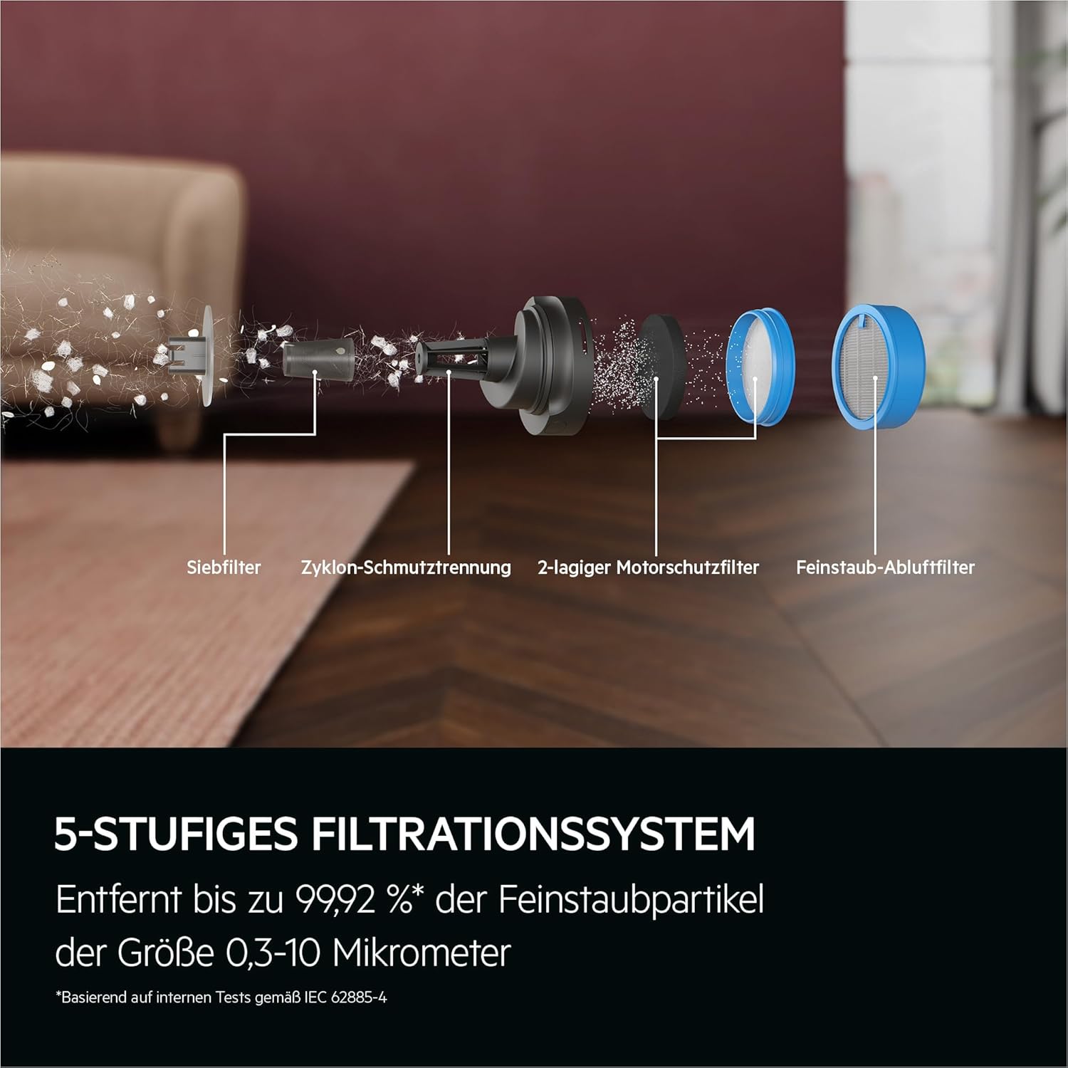 AEG 6000 Akku-Staubsauger & Zusatz Akku / 103.000 U/Min / 175.000 dPa/Digitalmotor/Kabellos/bis zu 99% Staubaufnahme/verlängerte Laufzeit/Entnehmbarer 21,6 V Akku / AP61CB21DB & ZE186