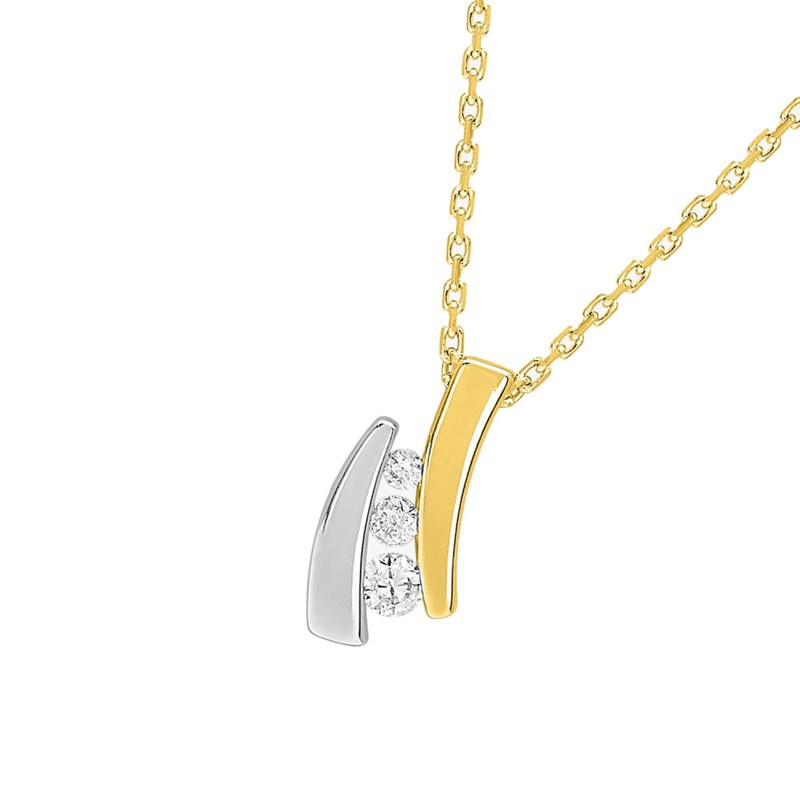 Collier Femme - Or 18 Carats - Diamant 0,09 Carats - Longueur : 42 cm