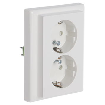 Schneider Merten System-M Dubbel Geaard Stopcontact Polarwit