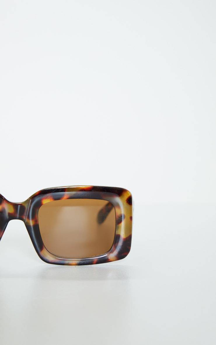 Tortoiseshell Lunettes De Soleil Écaille De Tortue Monture Rectangulaire Épaisse