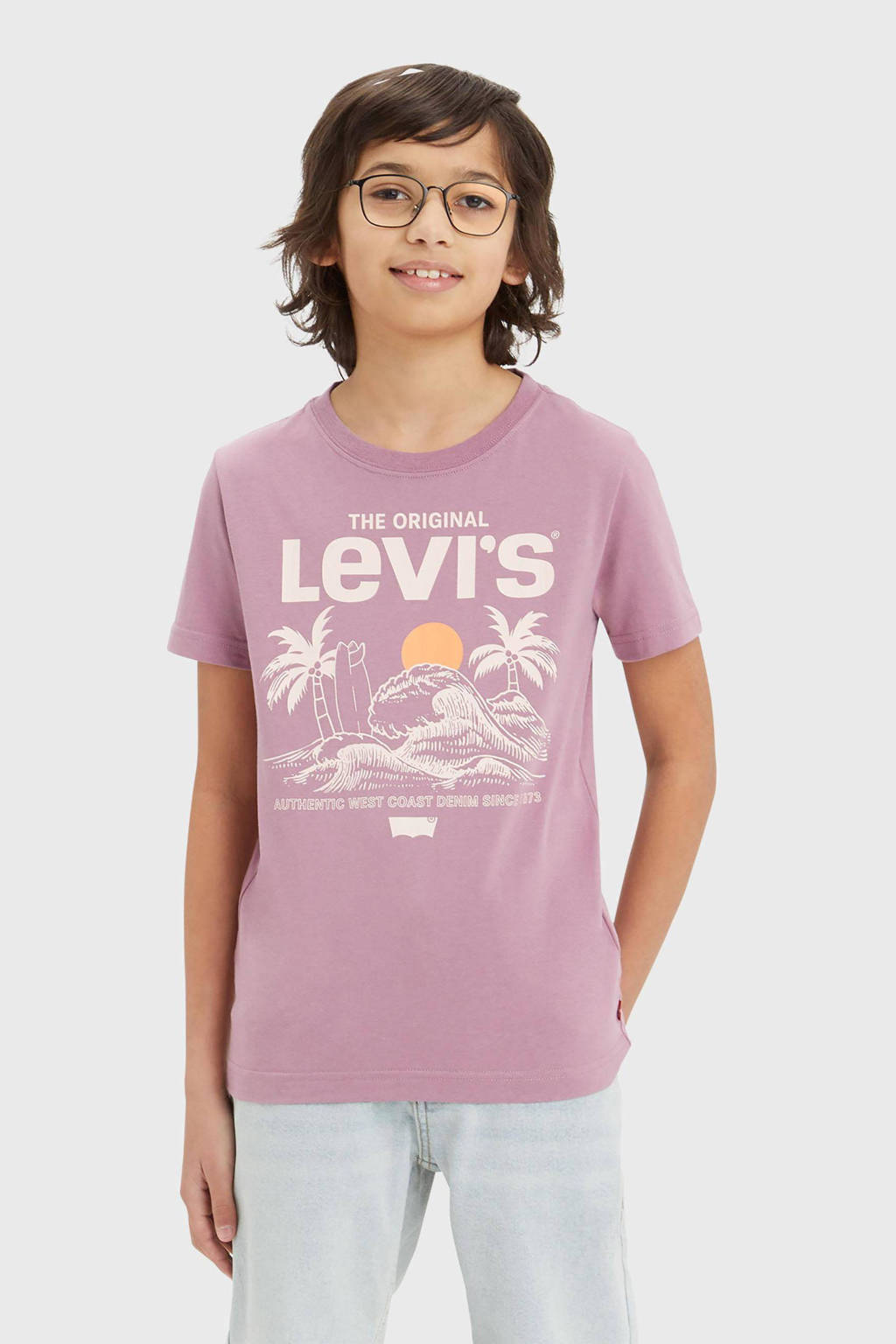 Levi's T-shirt met printopdruk paars