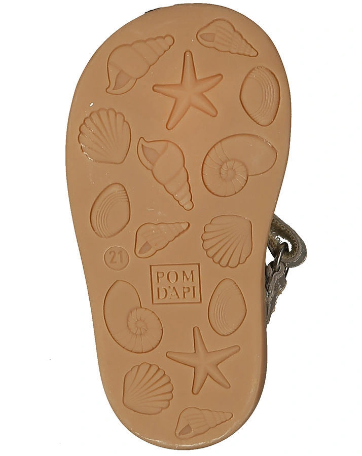 Sandalen POPPY STRAP METALLIC in platin