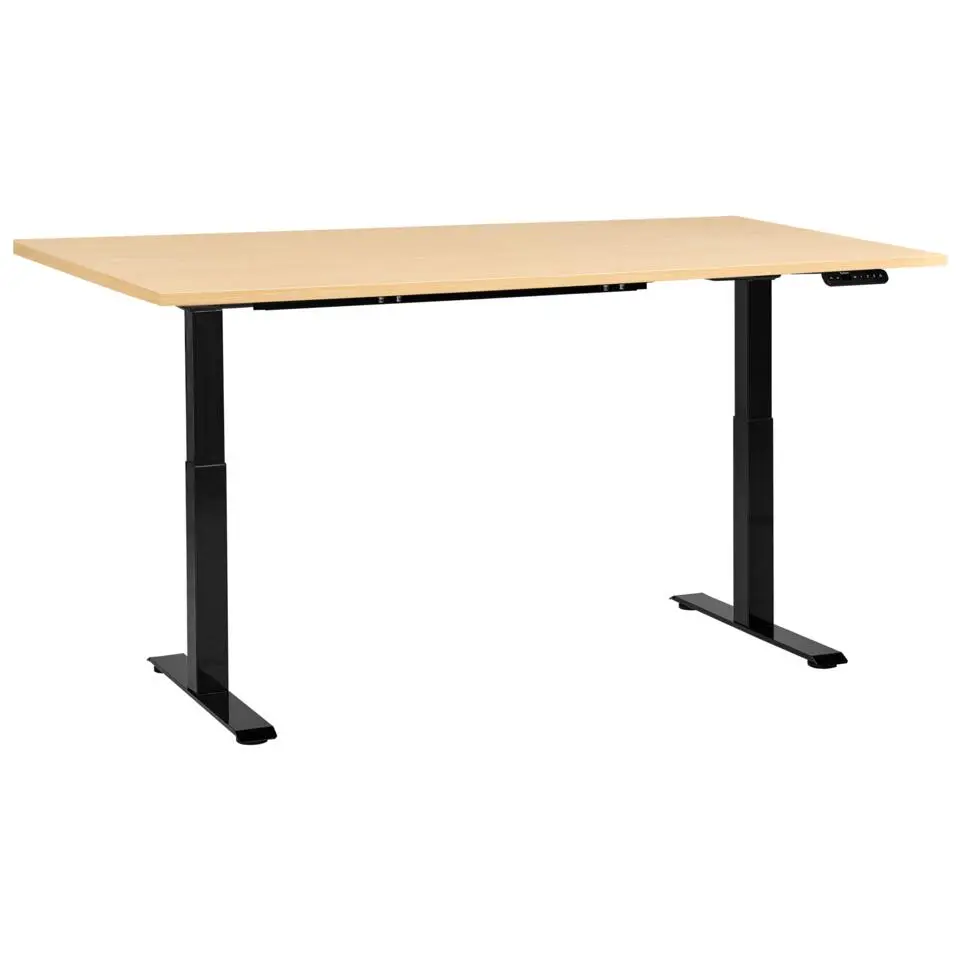 DESTINES - Elektr bureau - Zwart/Lichtbruin - 160 x 72 cm - Vezelplaat