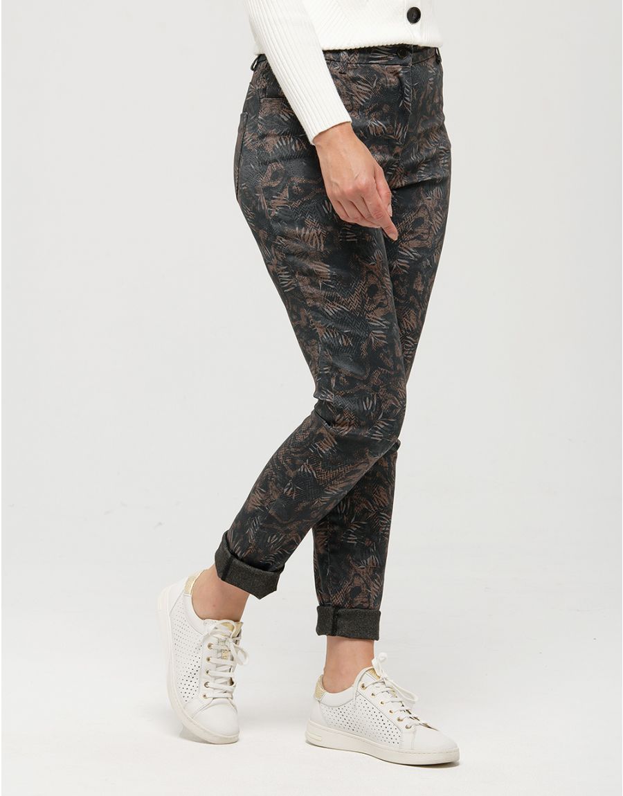 Pantalon marron motifs