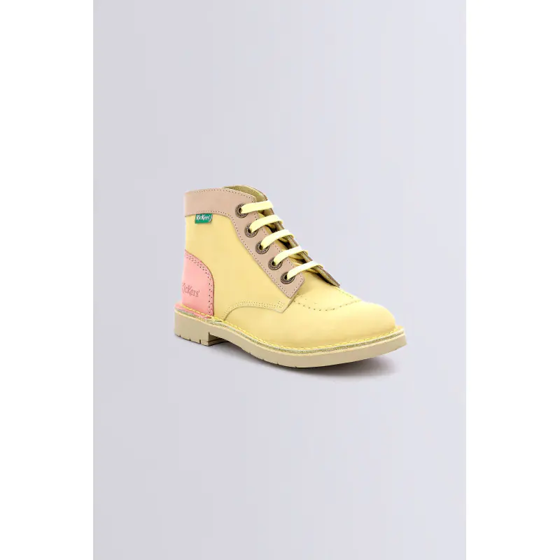 Kick col Jaune saumon BOTTINES Cuir Fille