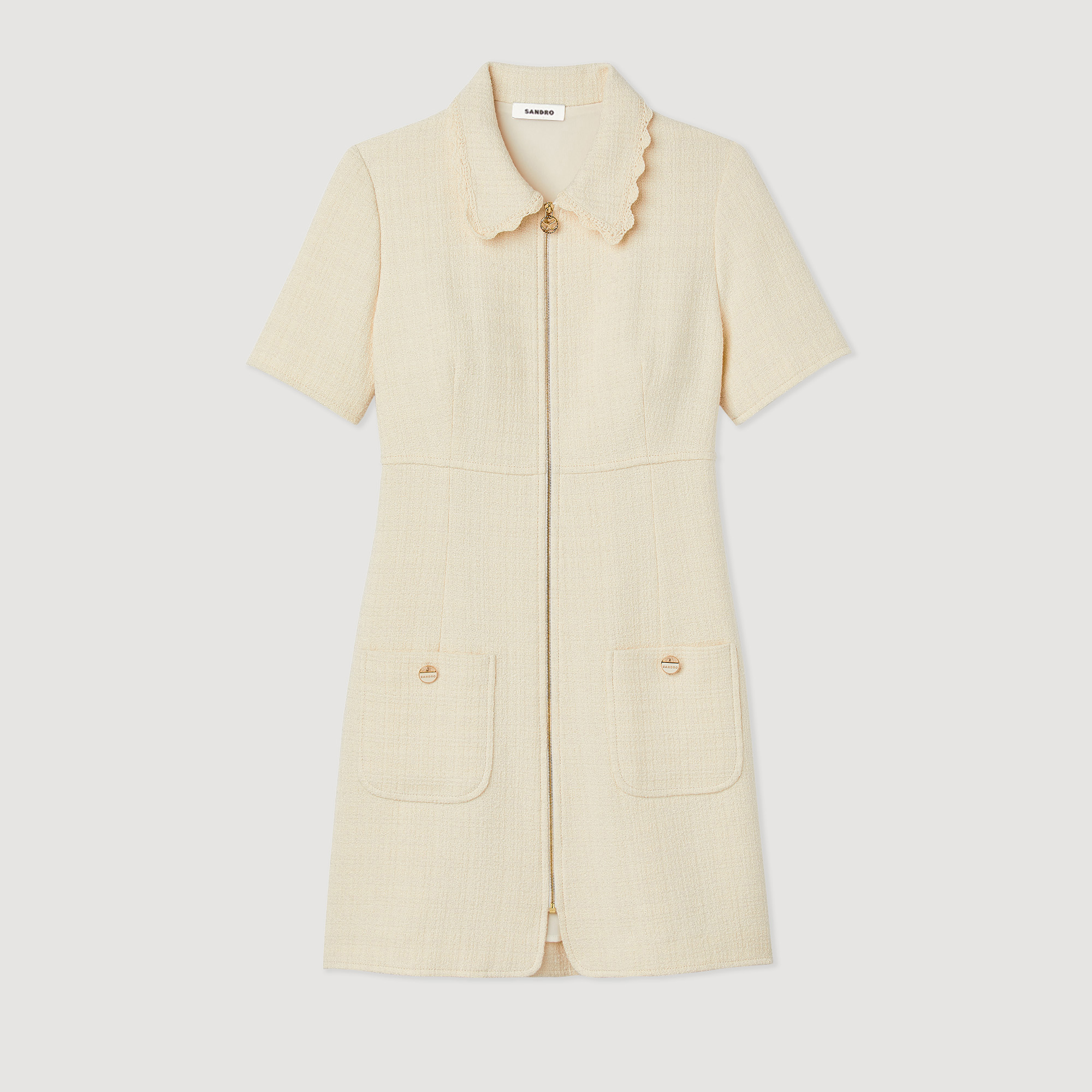 Robe zippee en tweed