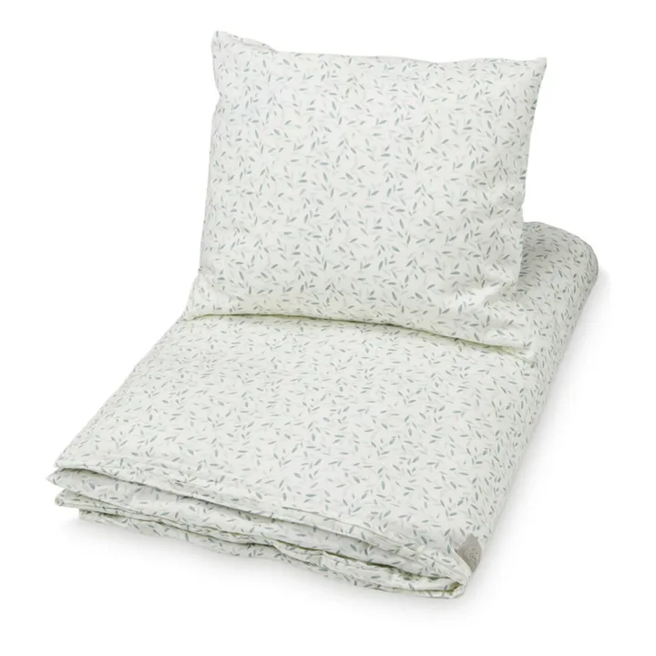 Cam Cam Parure de lit Green  Leaves en coton bio | Sauge