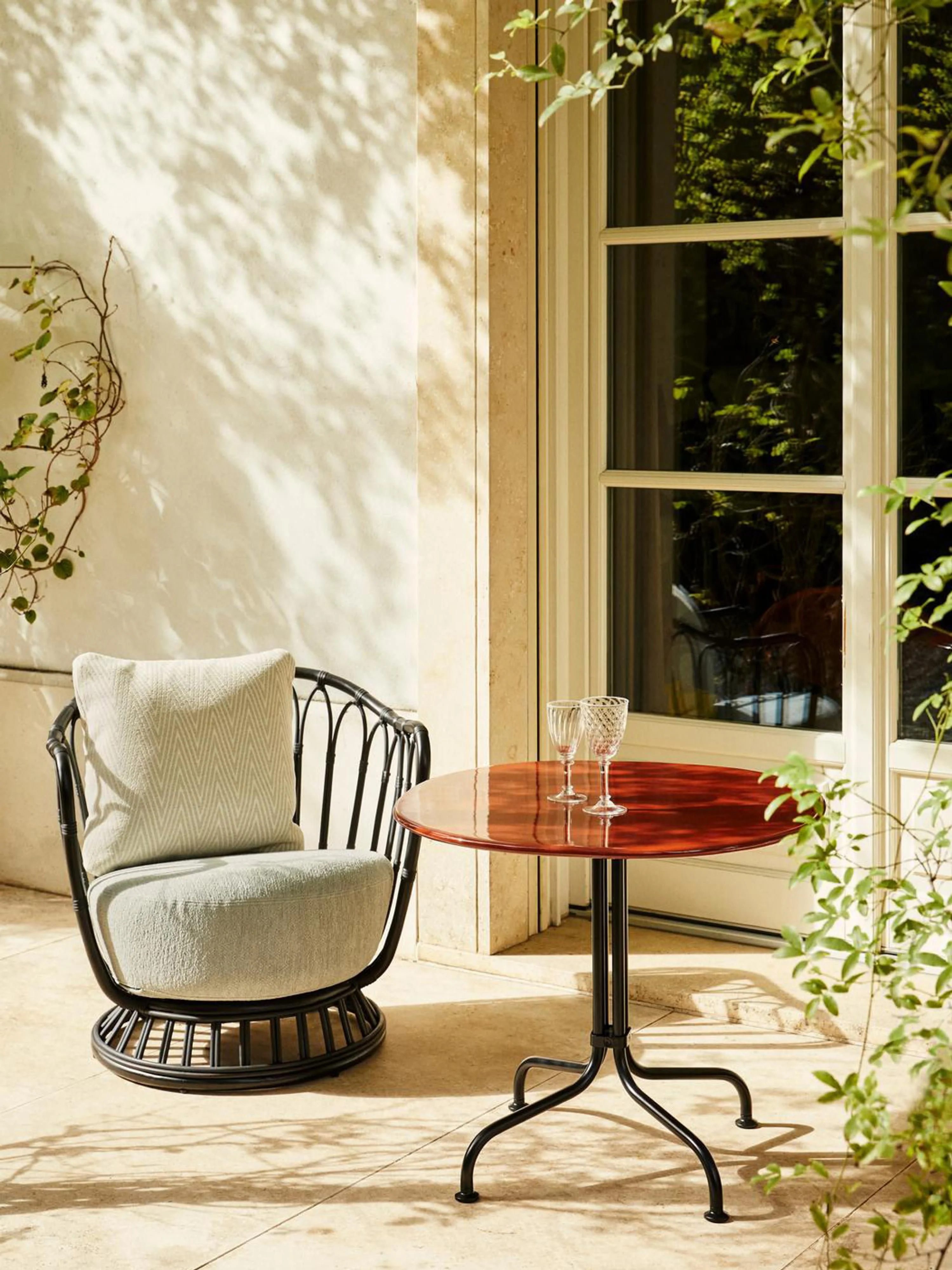Ronde Bistro eettafel Carmel met tafelblad van keramiek, Ø 75 x H 63 cm