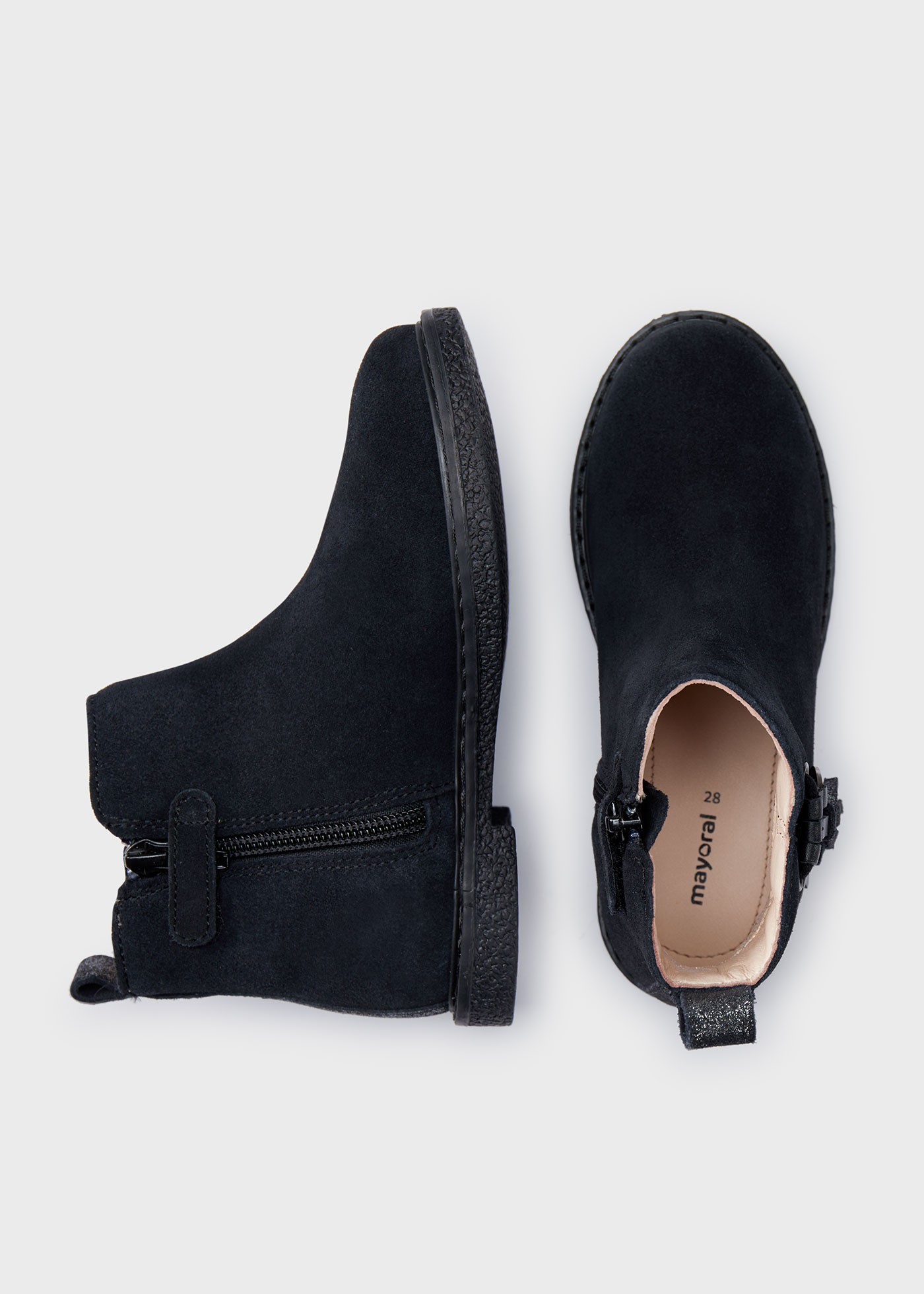 Botas de tornozelo em couro sustentável para meninas