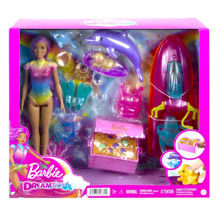 Barbie - Dreamtopia dukke, køretøj og tilbehør (HBW90)