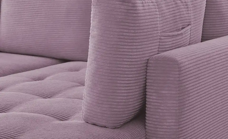 Ecksofa Arissa de Luxe Lila/Violett rechts Cordstoff