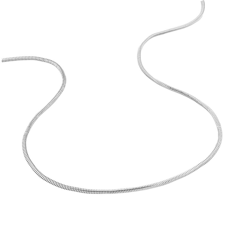 Bracelet femme 18 cm  - Maille Serpentine - Or blanc 18 Carats - Largeur 1.4 mm