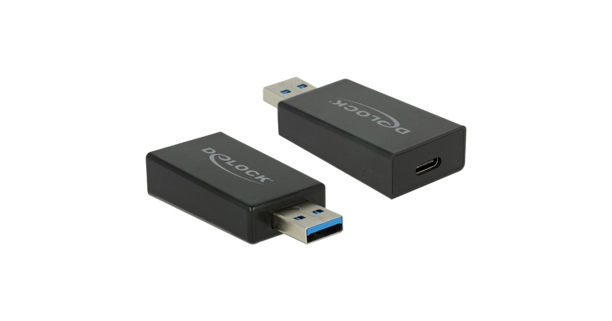 DeLOCKConverter USB 3.1 Type-A > USB Type-C adapter  (Zwart, 65689)