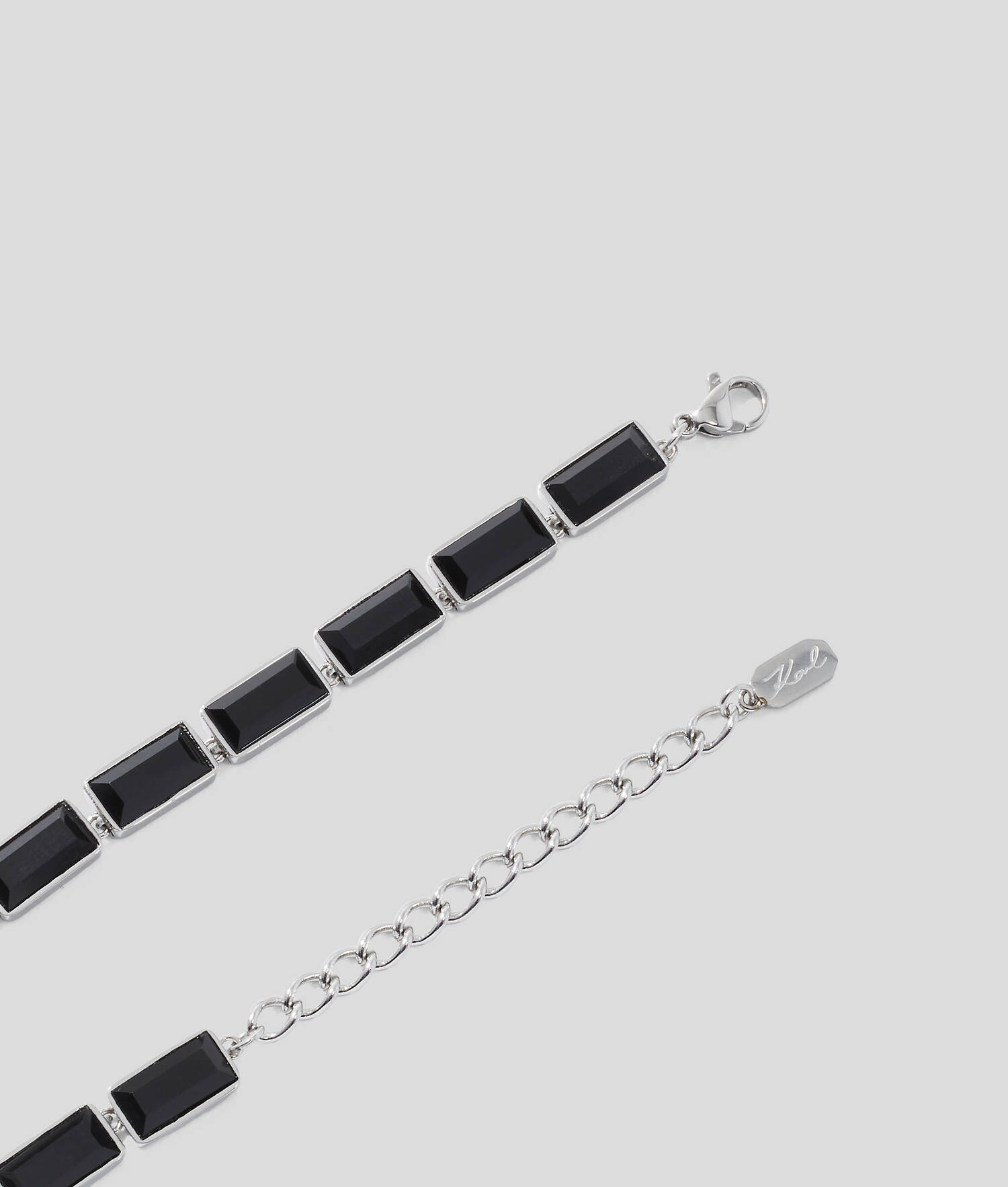 Collier chaîne pavé KARL Signature - Argent
