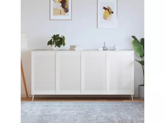 Portes d'armoire à persiennes 4pcs blanc 99,3x59,4cm pin massif
