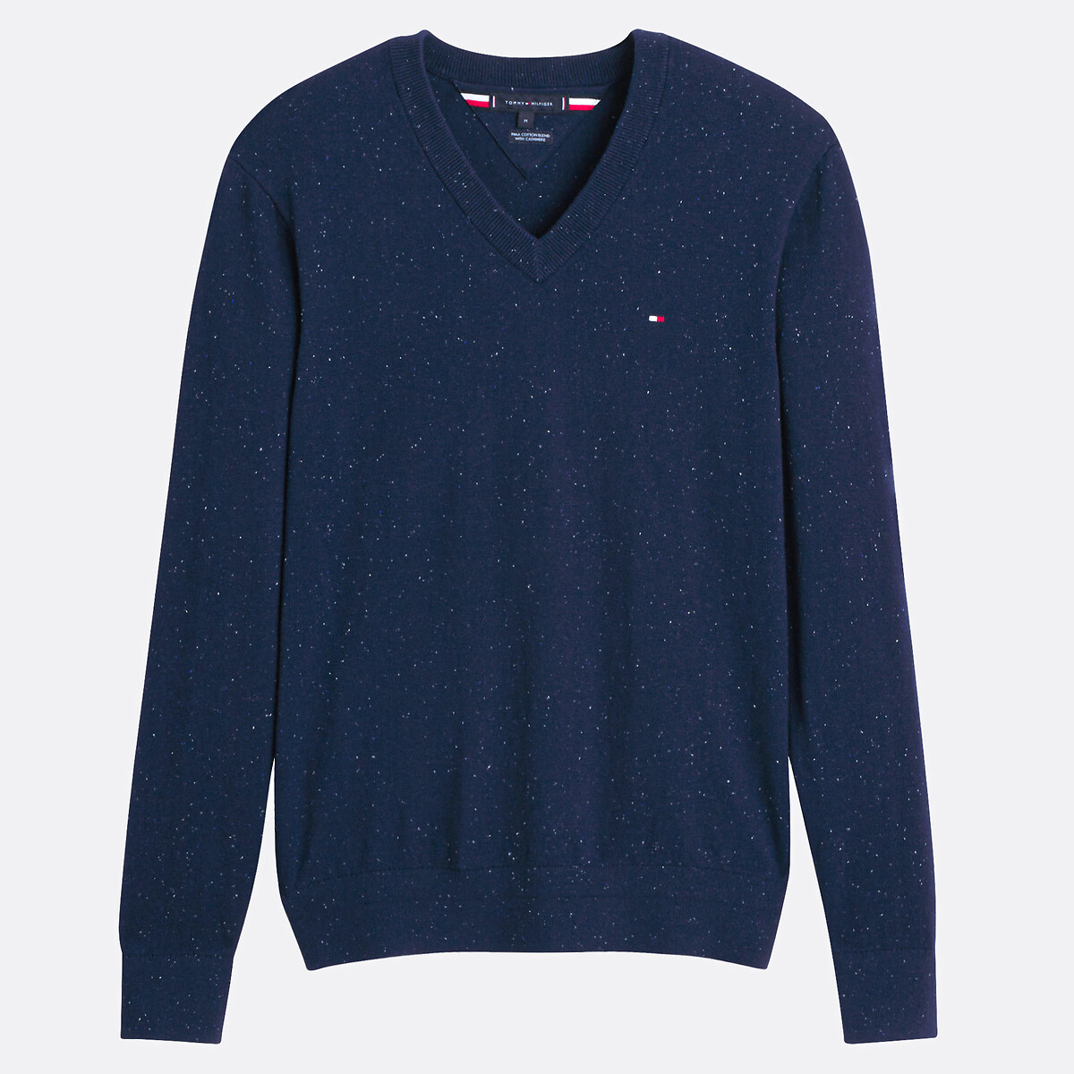 Suéter TOMMY HILFIGER com decote em V em algodão pima e cashmere