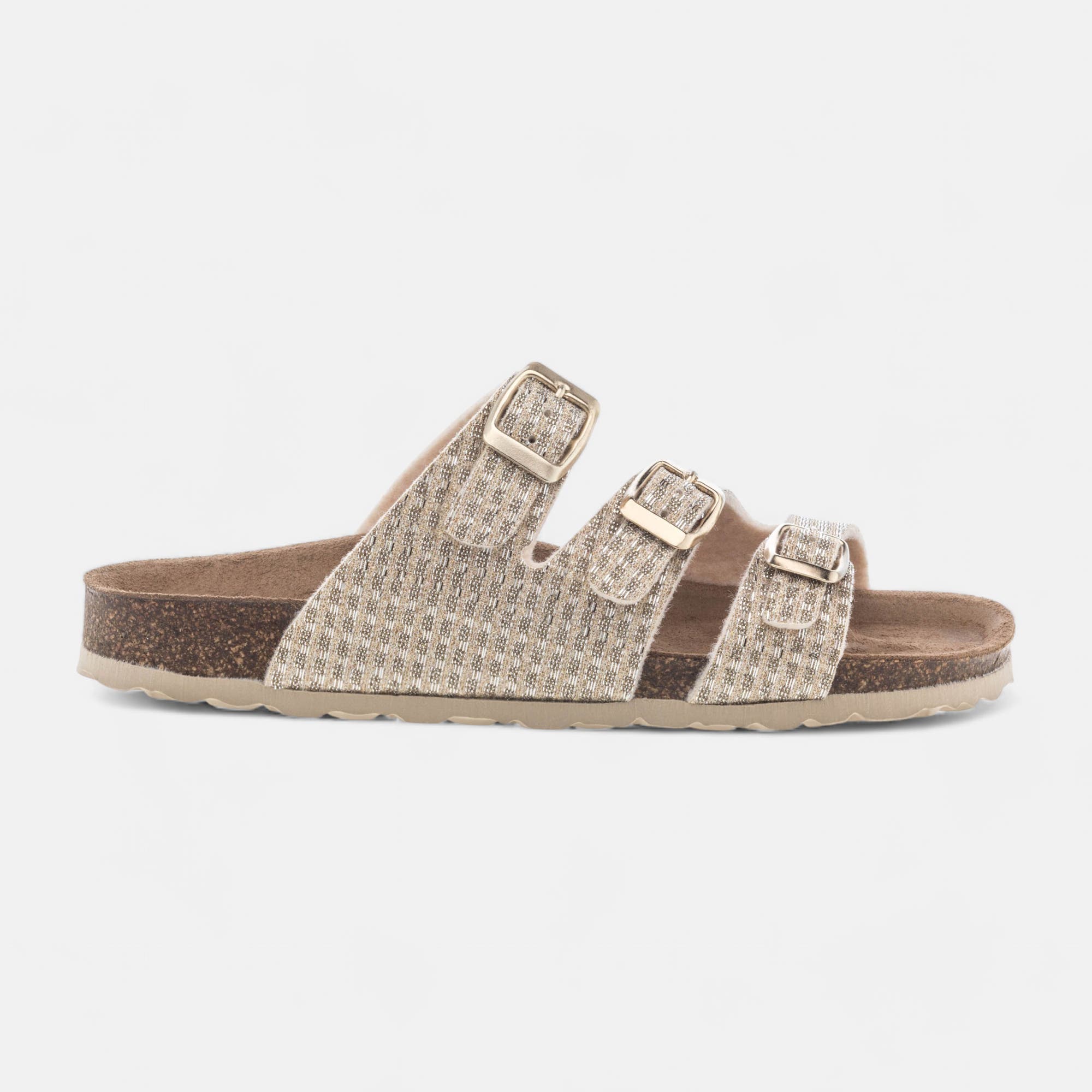 Mules semelle liège Femme or
