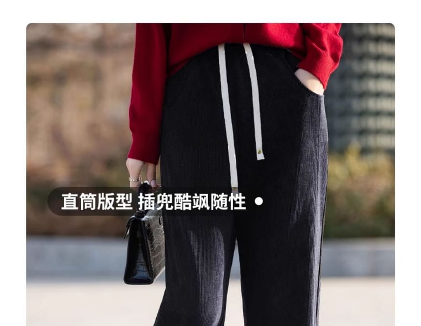 Gistinty - Effen losse broek met trekkoord in de taille
