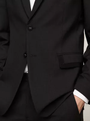 Blazer de smoking slim fit em lã