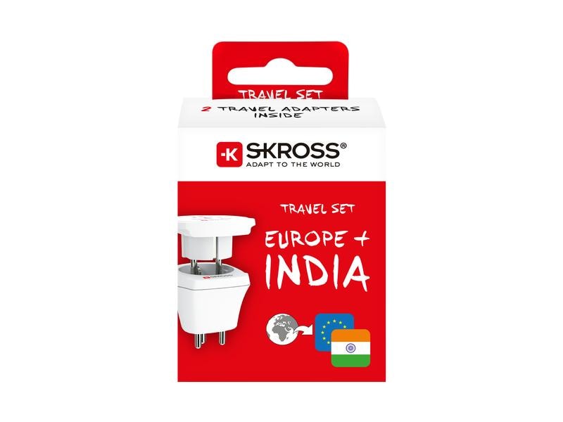 SKROSS Reiseadapter Combo World India Kompakter 2in1 Länderreiseadapter