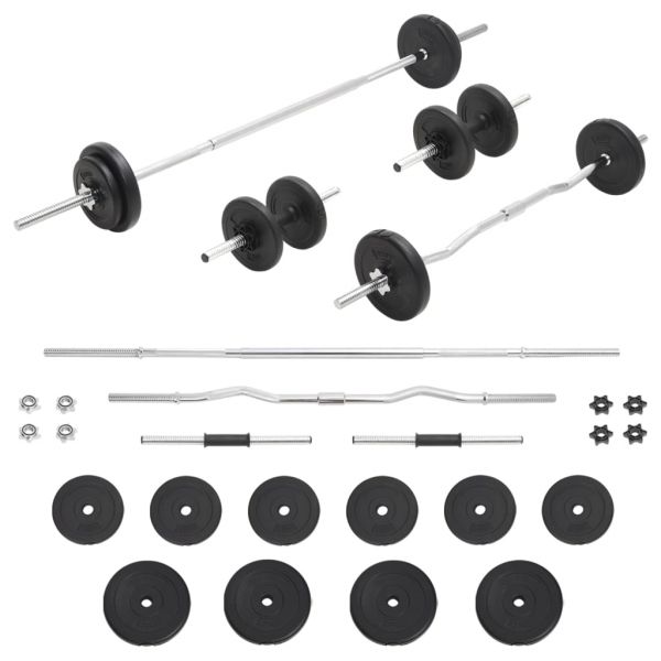 Conjunto de 4 Barras e 8 Discos de 17,5kg