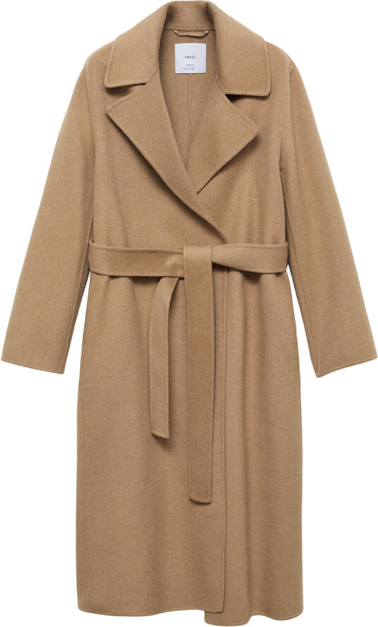 MANGO Belt handmade coat Medium brown