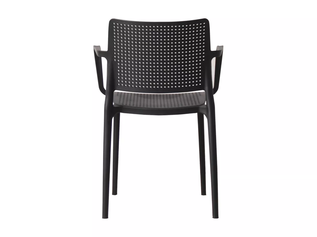 Lot de 4 chaises de terrasse en plastique noir