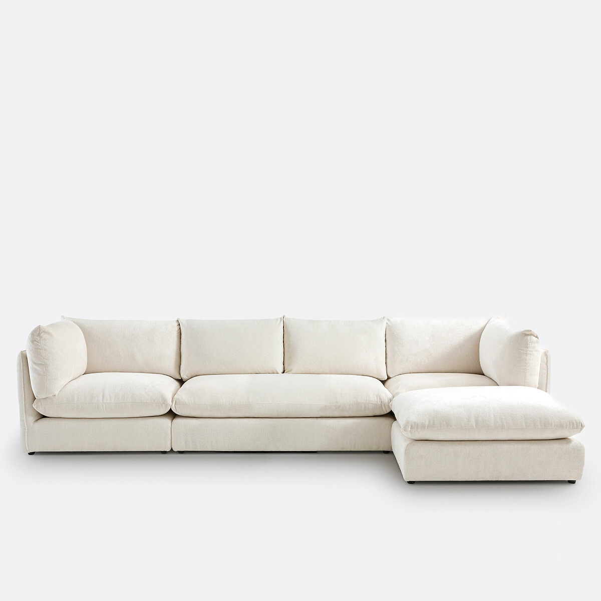 LA REDOUTE INTERIEURS<br>Sofá modular de 2 lugares. Veludo Malo texturizado