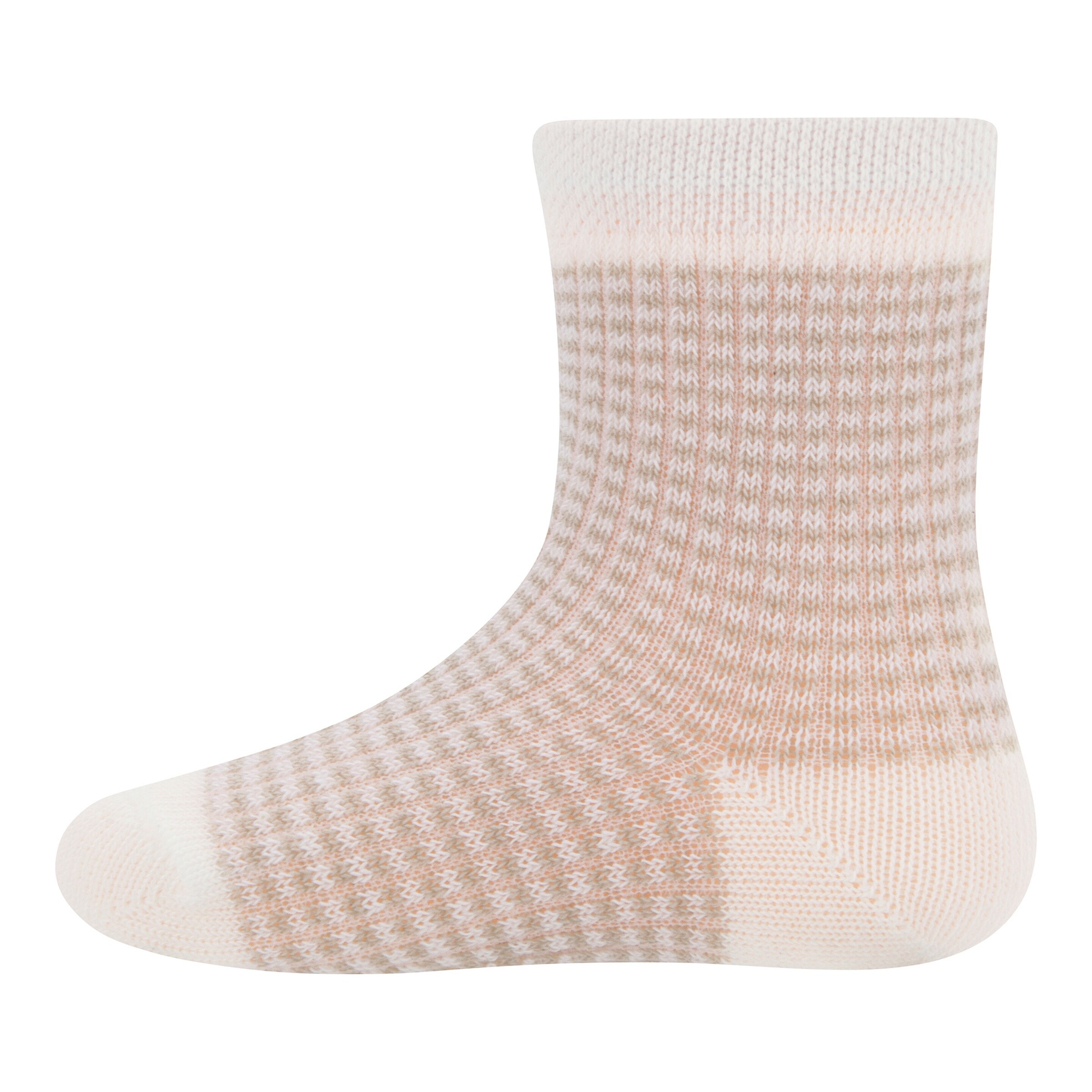 Ewers 2er-Pack Socken Karo Herzen natur/beige