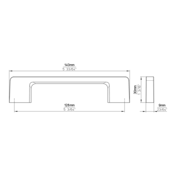 Greep Wendy zwart 140mm