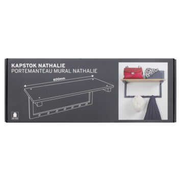 Siro kapstok 7 haken Nathalie zwart zamak 600 mm