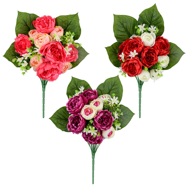 Bouquet de roses et pivoines