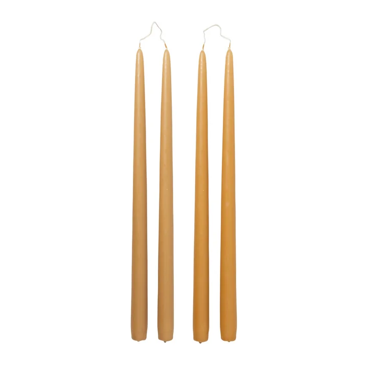 Broste Copenhagen - Getauchte Stabkerze, Ø 2,2 cm, golden yellow (4er-Set)