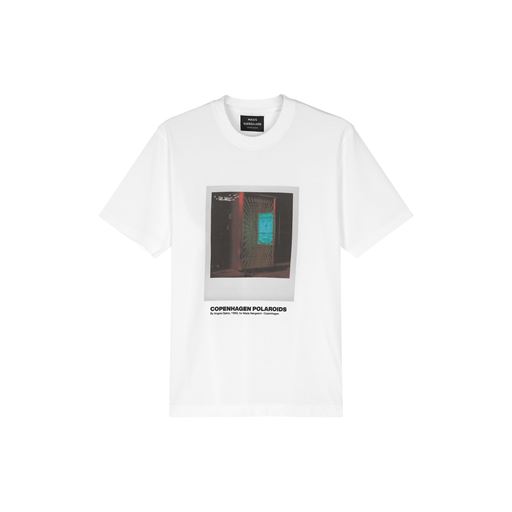 Mads Nørgaard Cotton Jersey Frode Poloroide T-shirt, White, XXL