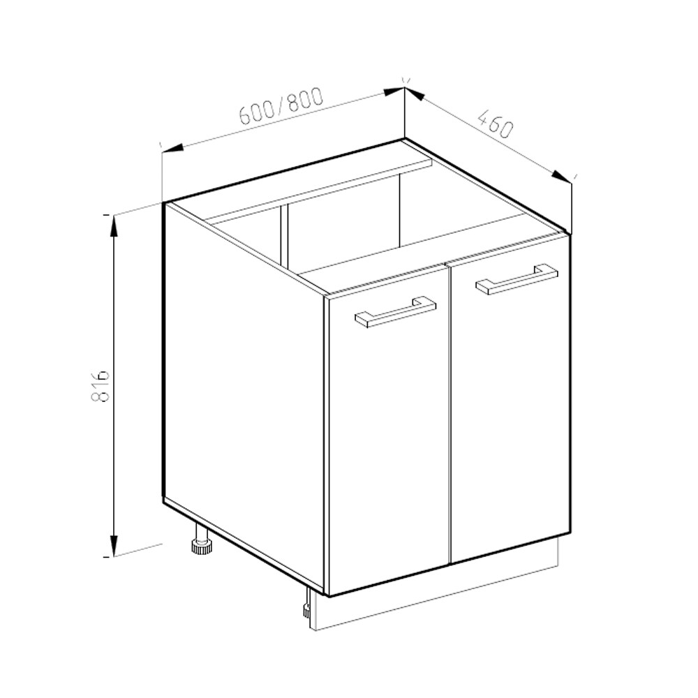 Vicco Unterschrank Küchenschrank Küchenzeile R-Line 60 cm Goldkraft Anthrazit