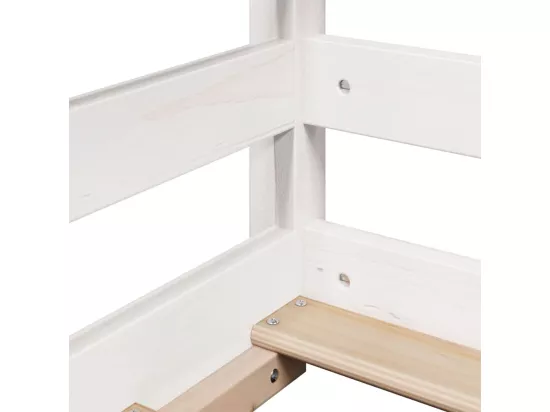 Lit superposé avec toit blanc 75x190 cm bois massif de pin