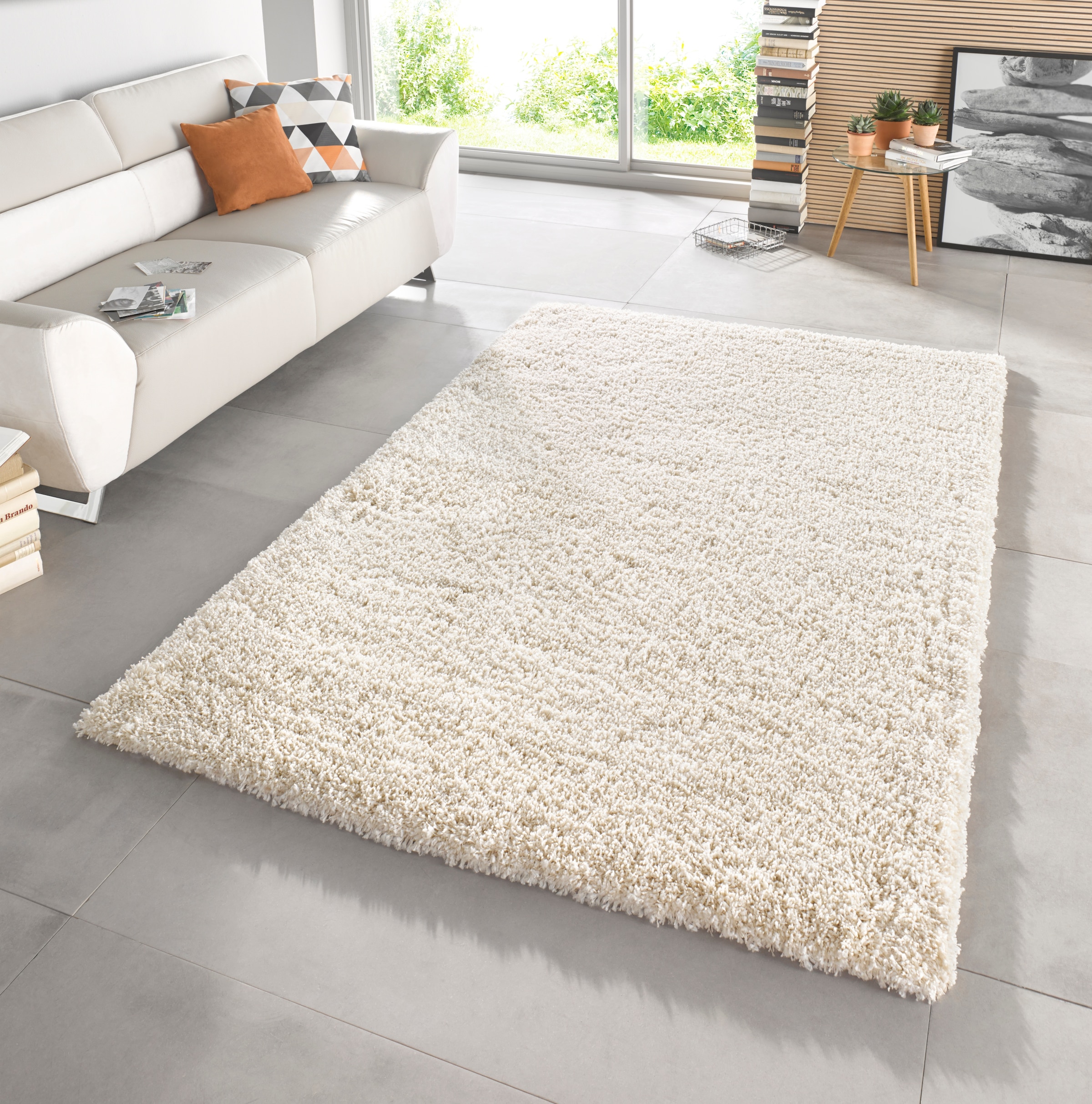 HANSE Home Hochflor-Teppich »Venice« rechteckig 45 mm Höhe meliert, Shaggy, dichter Flor, Uni, robust, Langflor, Wohnzimmer