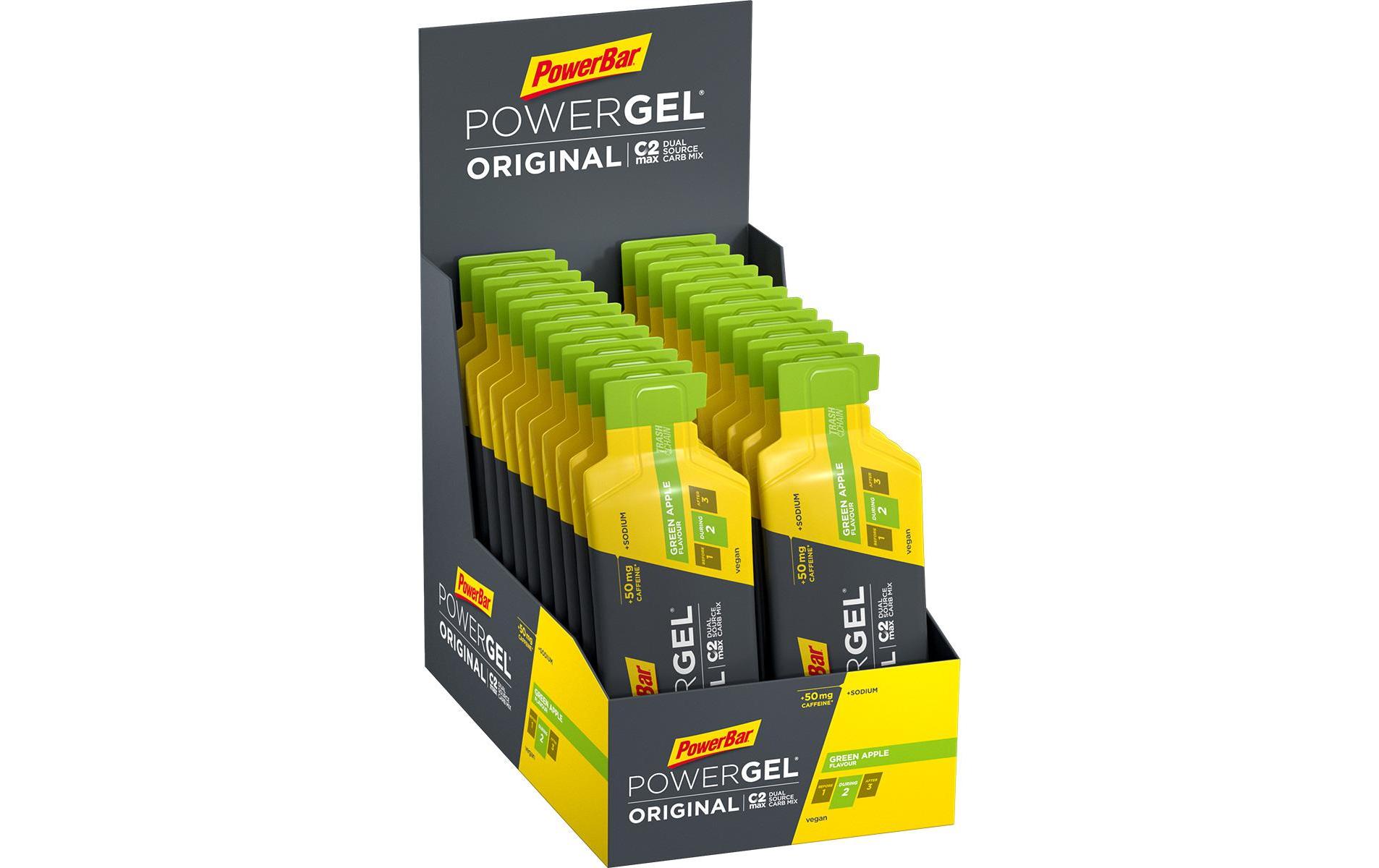 Nahrungsgel PowerGel Original + Koffein Green AppleNahrungsgel zur Förderung von Ausdauer/Energie