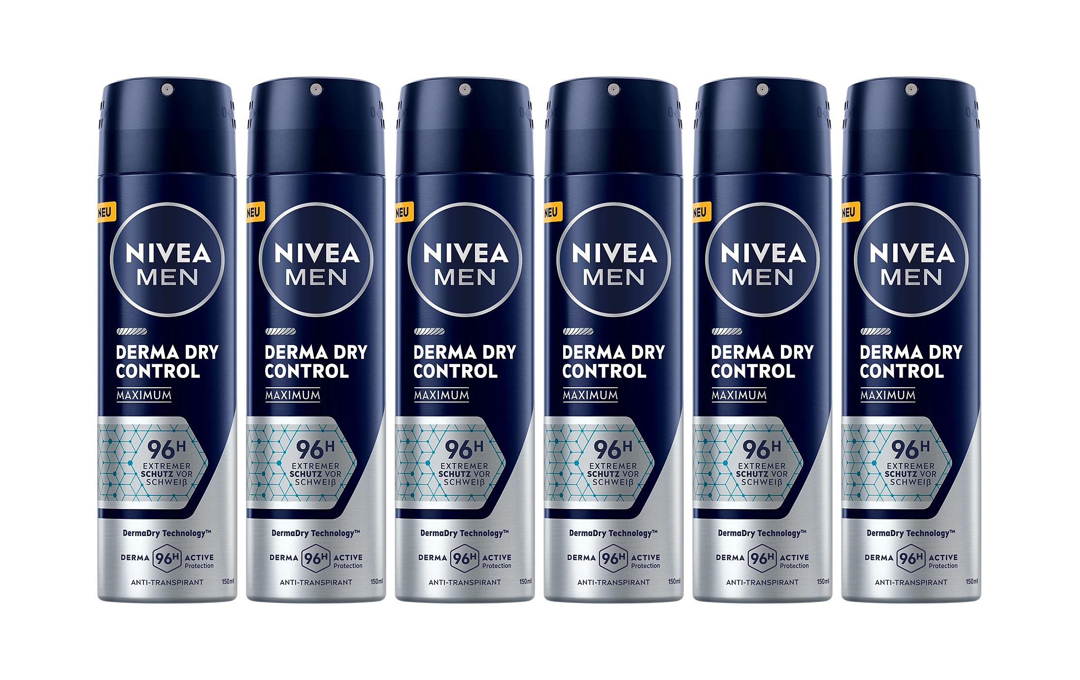 Deo Spray Derma Dry Control Maximum 6 x 150 mlDeo bietet 96 Stunden Schutz vor Schweiss und Geruch und schützt die Haut