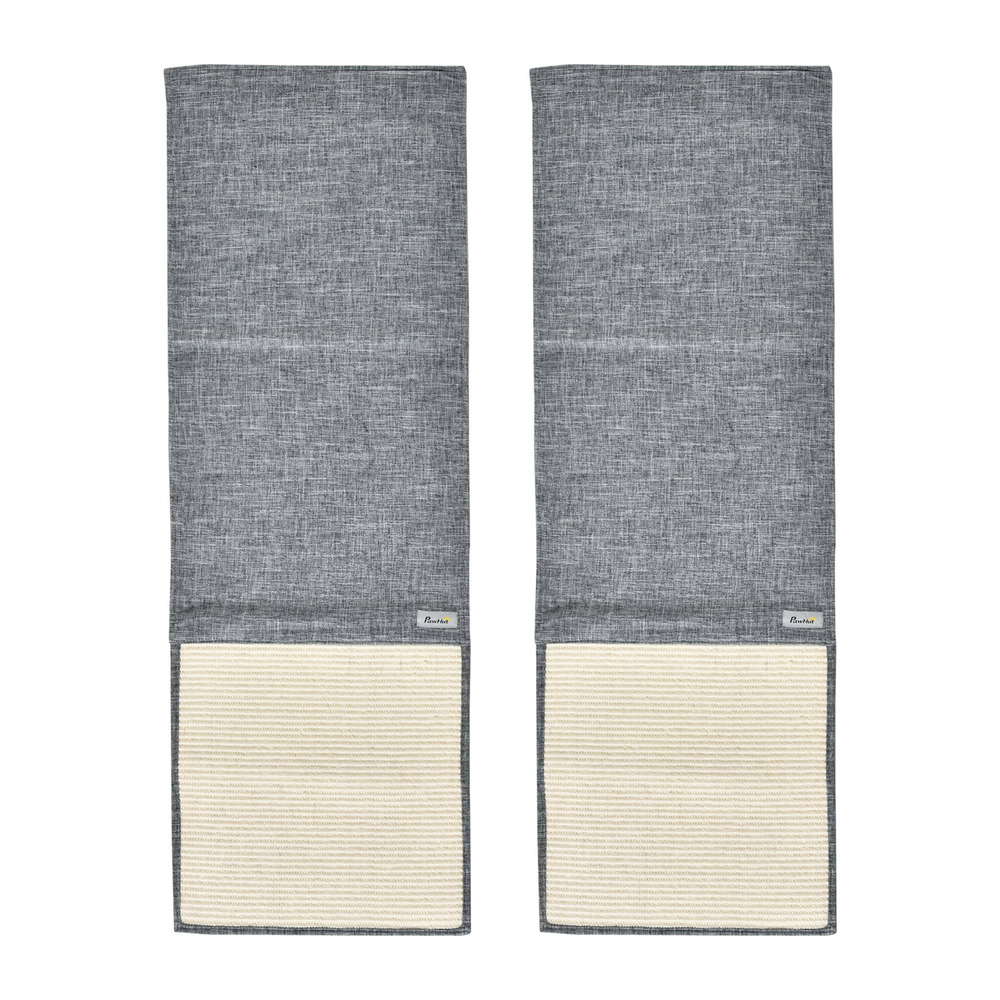 Lot de 2 tapis griffoir chat grattoir chat en sisal grattoir de canapé, sol ou mur dim. 130l x 45l cm gris