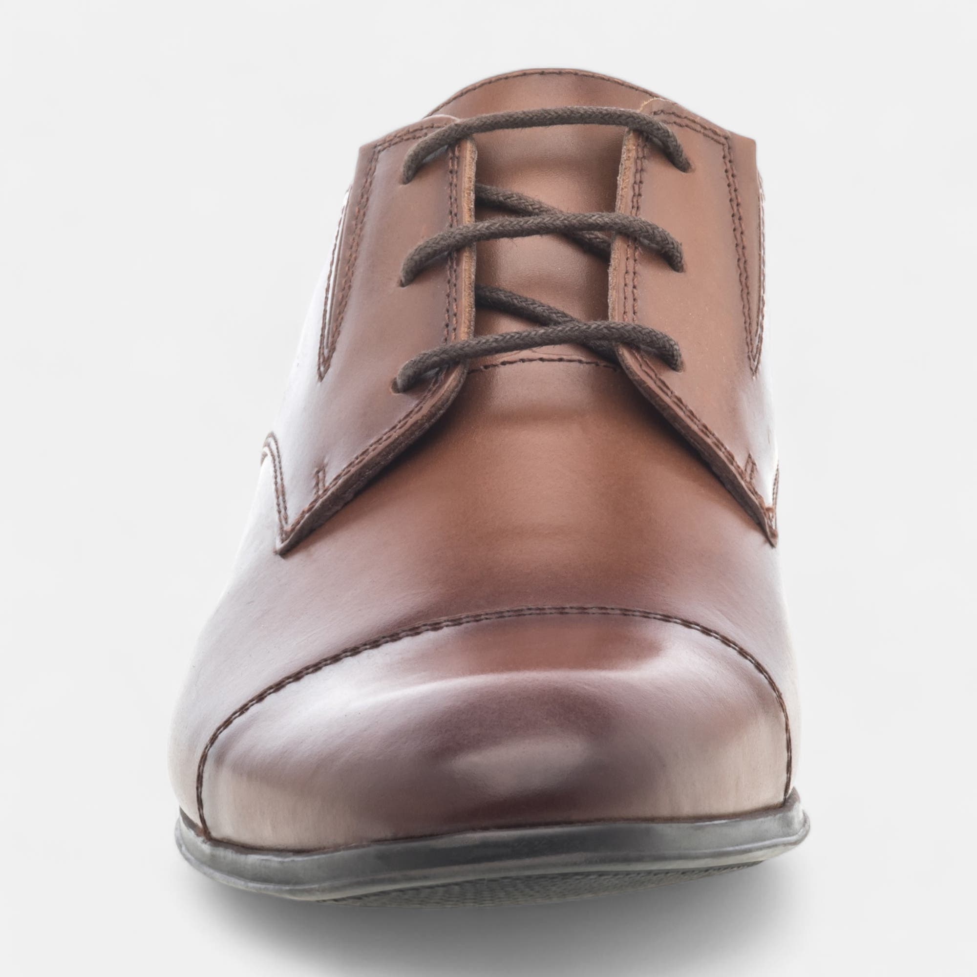 Derbies Homme en cuir cognac