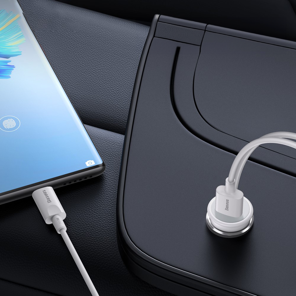 (40W) Magnetische Qi Wireless USB A Auto KFZ Smartphone Halterung Ladegerät für Lüftungsgitter - Weiss