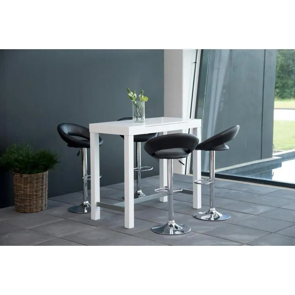 Barkruk - Zwart PU leer - Zithoogte 79cm - Trana - Set van 2