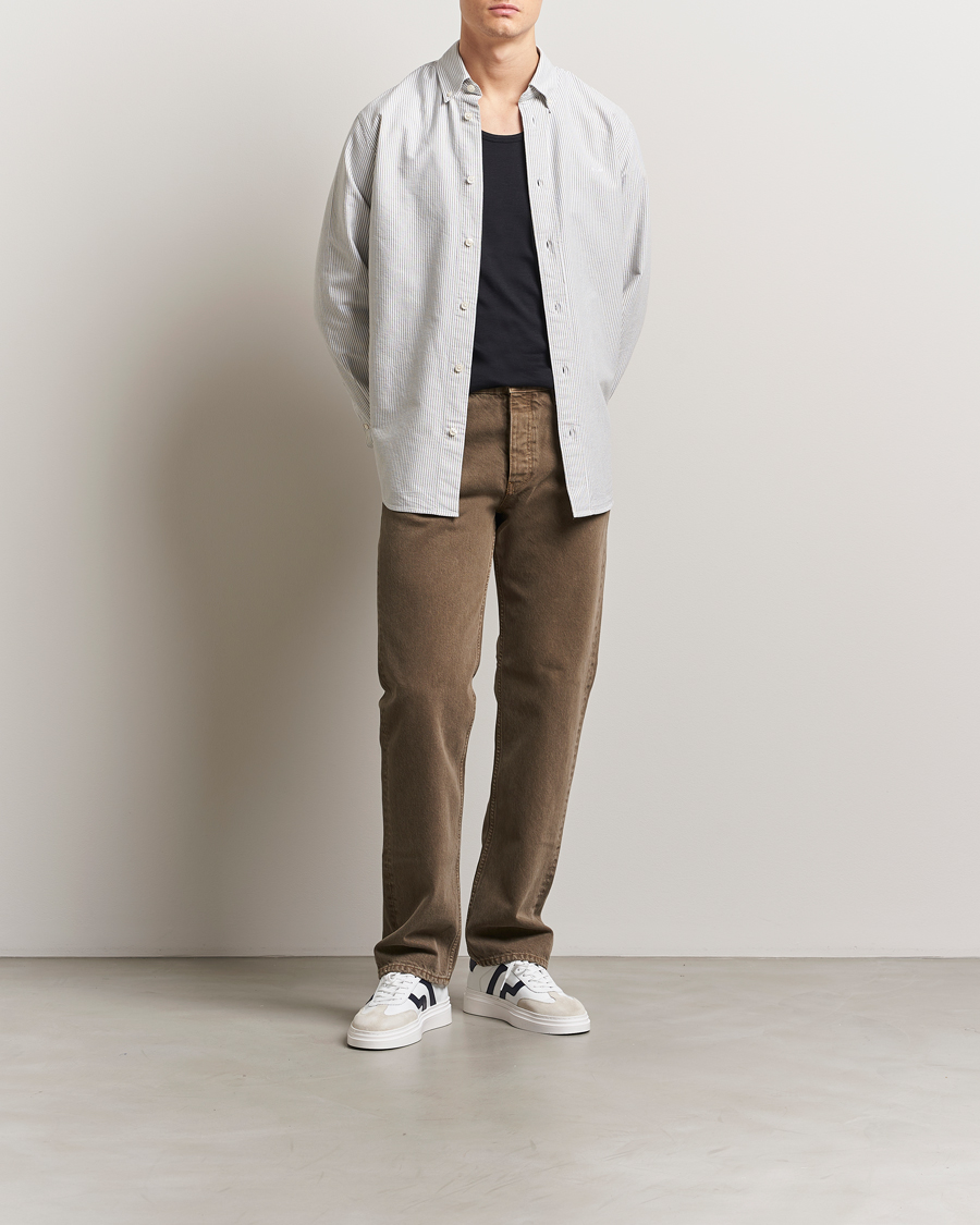 NN07 Colby Oxford Shirt Green/White