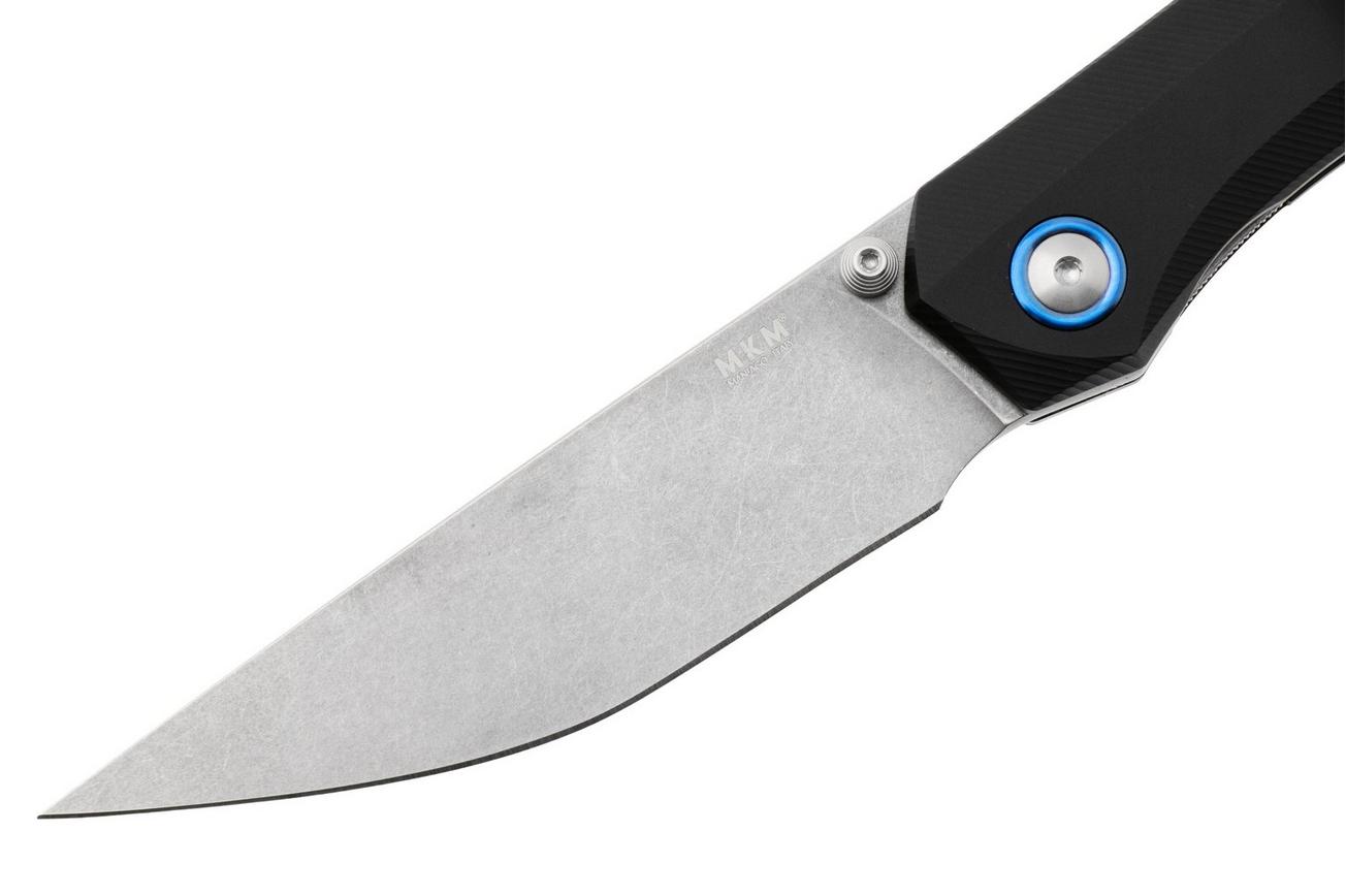 MKM Detonario DT-ABK Stonewashed Böhler M390, Black Aluminium, zakmes, TNT Knives design