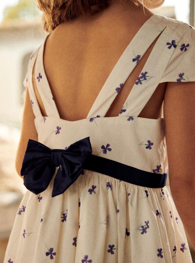 Robe écrue à fleurs